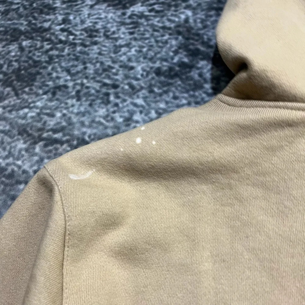 True Religion‎ Zip Up Hoodie Mens XL Beige Logo Graphic Y2K